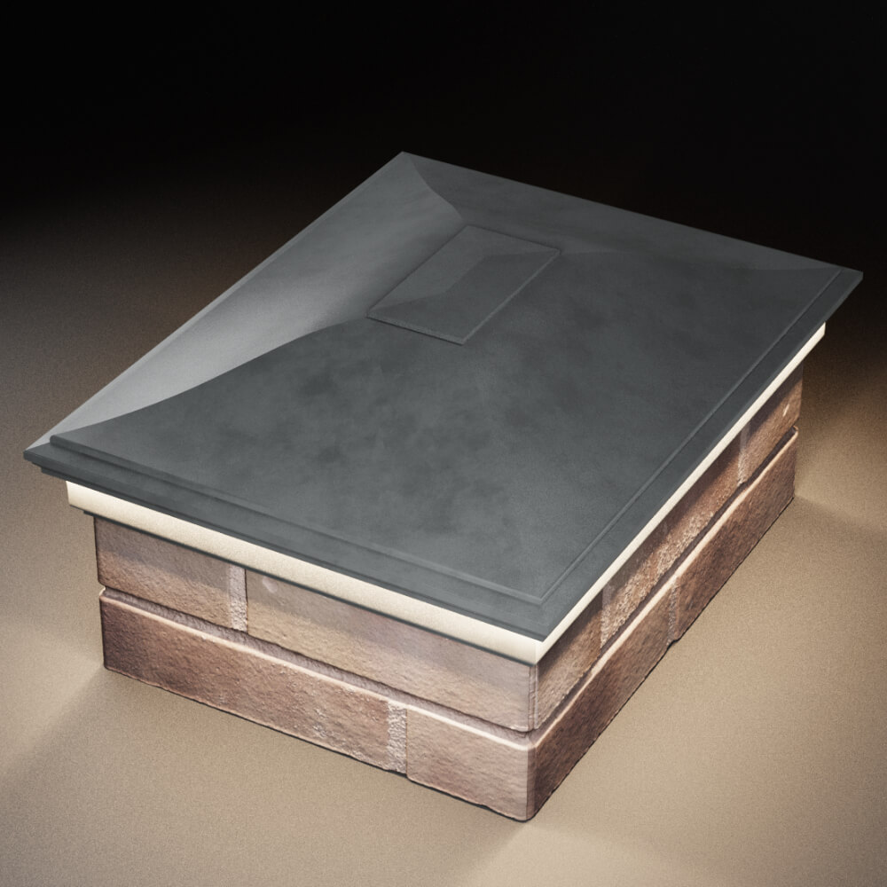 Колпак Zking Монблан Серый на столб 2х1.5 кирпича (515х385мм) c подсветкой в Шахтах фото