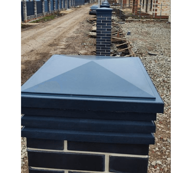 Колпак Zking Бона ХайТек Серый на столб 1.5х1.5 кирпича (385х385мм) в Шахтах фото