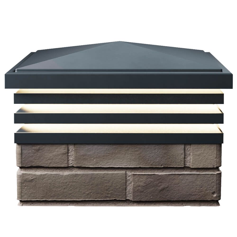 Колпак Zking Бона ХайТек Серый на столб 1.5х1.5 кирпича (385х385мм) с подсветкой в Шахтах фото