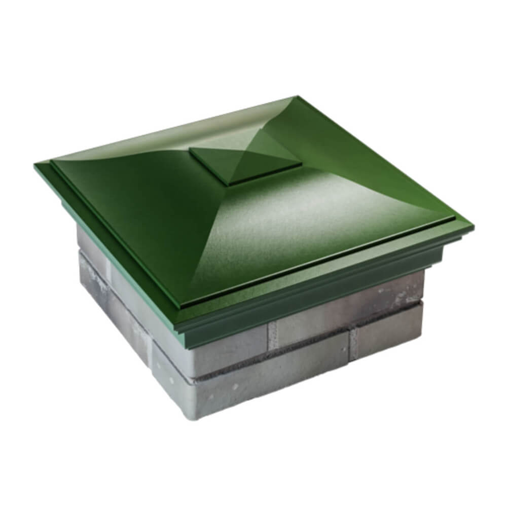 Колпак Zking Монблан Зеленый на столб 1.5х1.5 еврокирпича 0.7НФ (355х355мм) в Шахтах фото