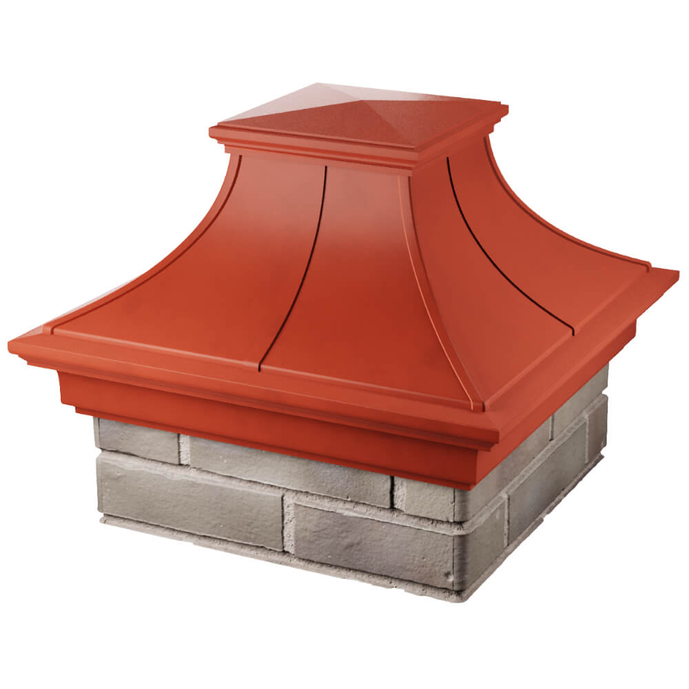 Колпак Zking Монблан Премиум Красный на столб 1.5х1.5 кирпича (385х385мм) в Шахтах фото