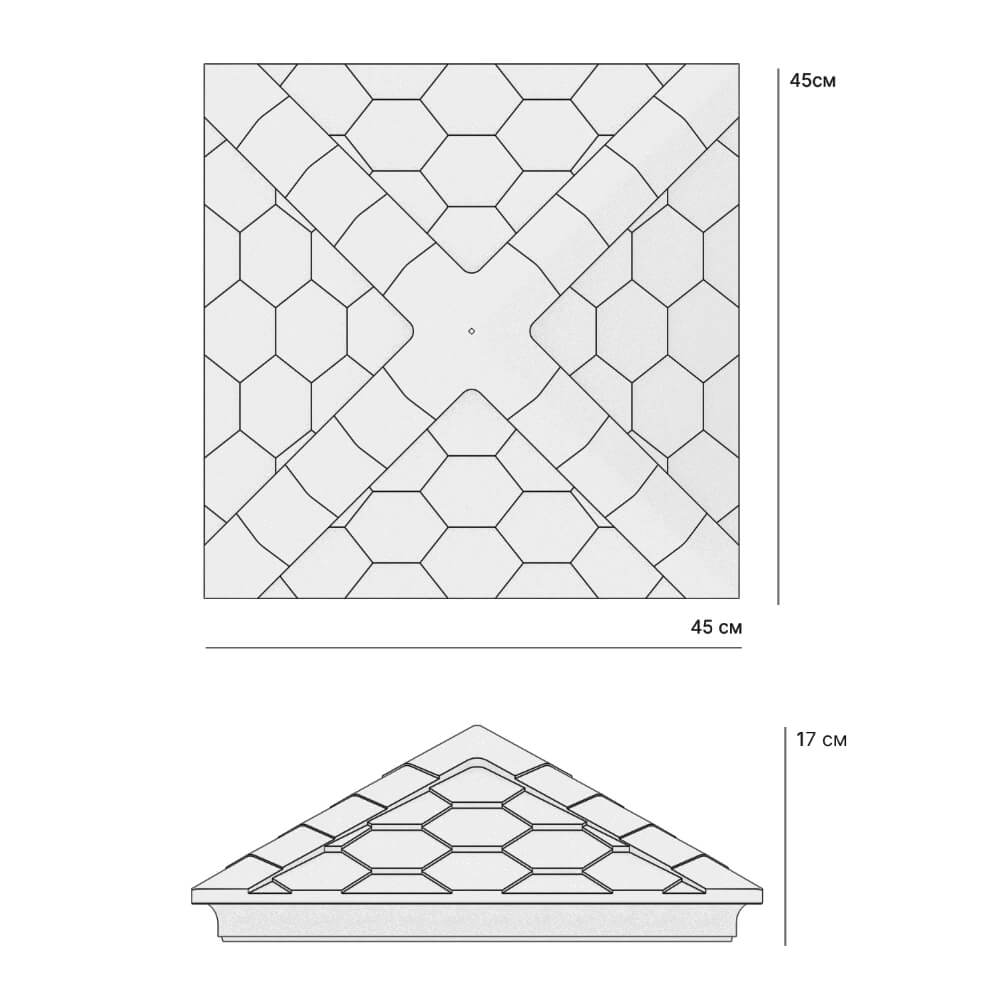 Колпак Zking Эверест Серый на столб 1.5х1.5 кирпича (390х390мм) в Шахтах фото