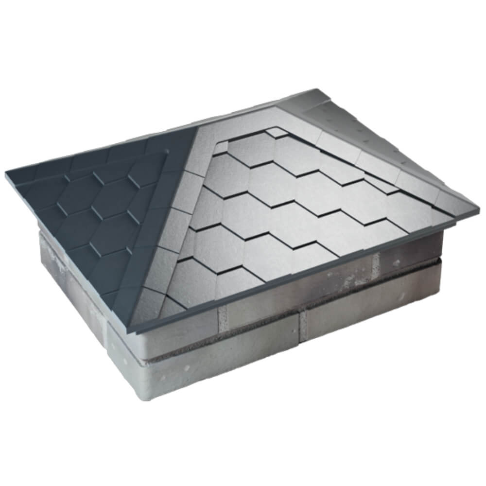 Колпак Zking Эверест Серый на столб 2х1.5 кирпича (520х390мм) Шахты фото