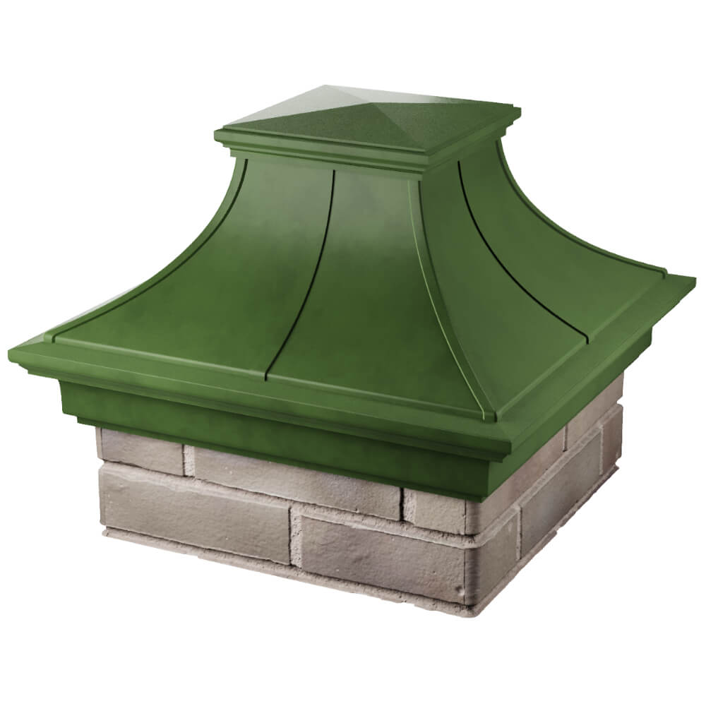 Колпак Zking Монблан Премиум Зеленый на столб 1.5х1.5 кирпича (385х385мм) в Шахтах фото