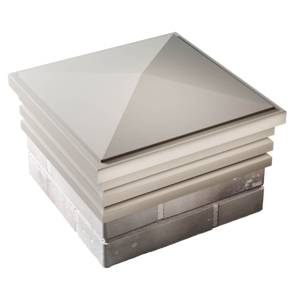 Колпак Zking Бона ХайТек Бежевый на столб 1.5х1.5 кирпича (385х385мм) в Шахтах фото