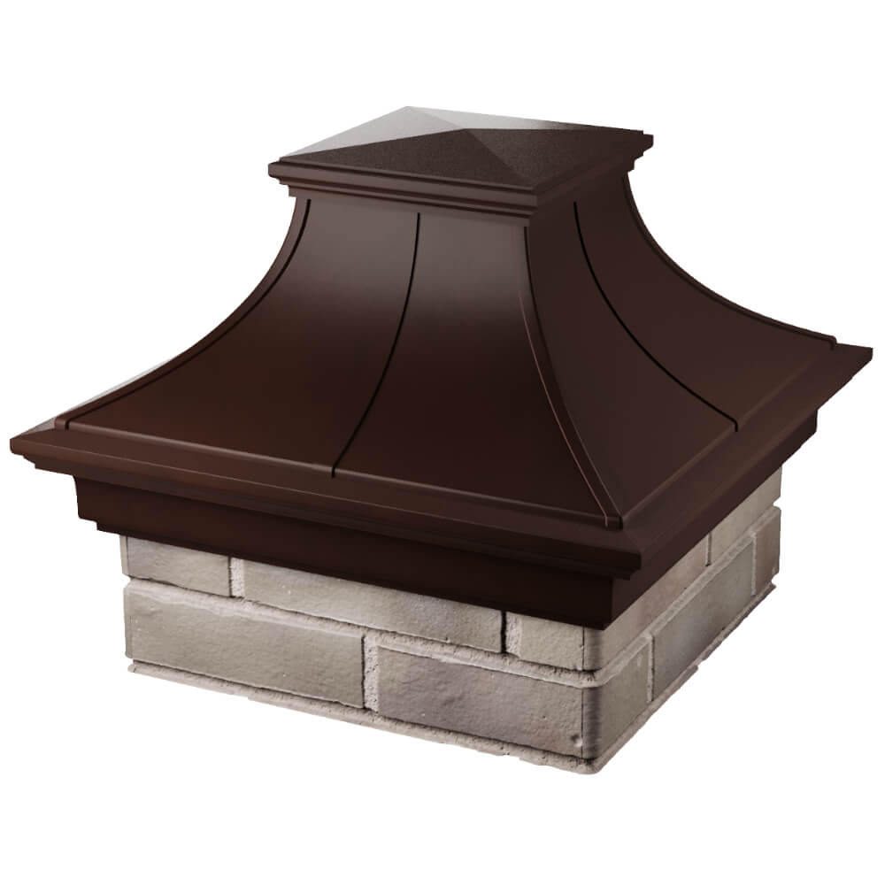 Колпак Zking Монблан Премиум Коричневый на столб 1.5х1.5 кирпича (385х385мм) в Шахтах фото