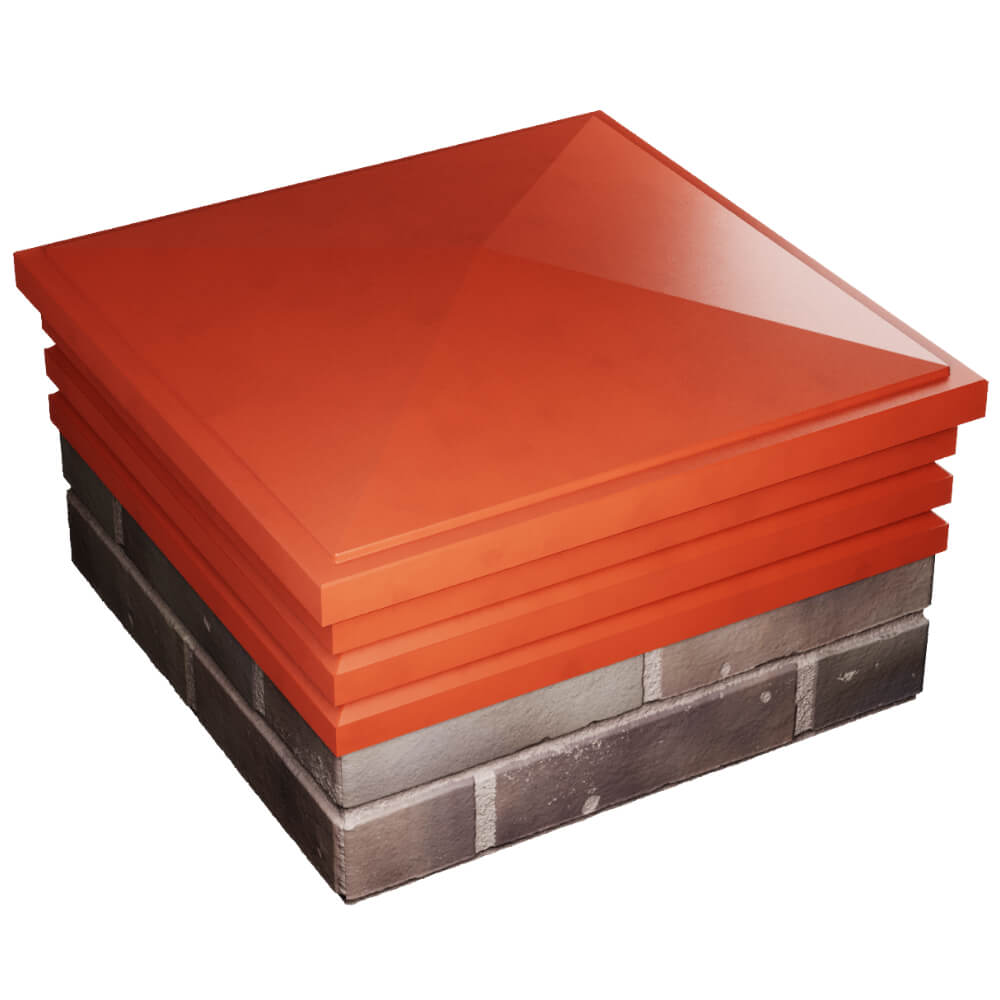 Колпак Zking Бона ХайТек Красный на столб 2х2 кирпича (513х513мм) в Шахтах фото