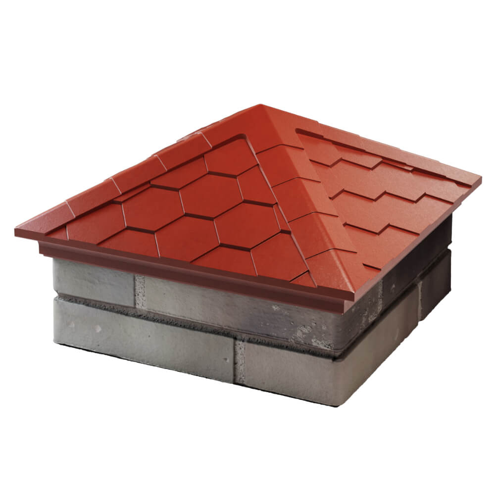 Колпак Zking Эверест Красный на столб 1.5х1.5 кирпича (390х390мм) в Шахтах фото