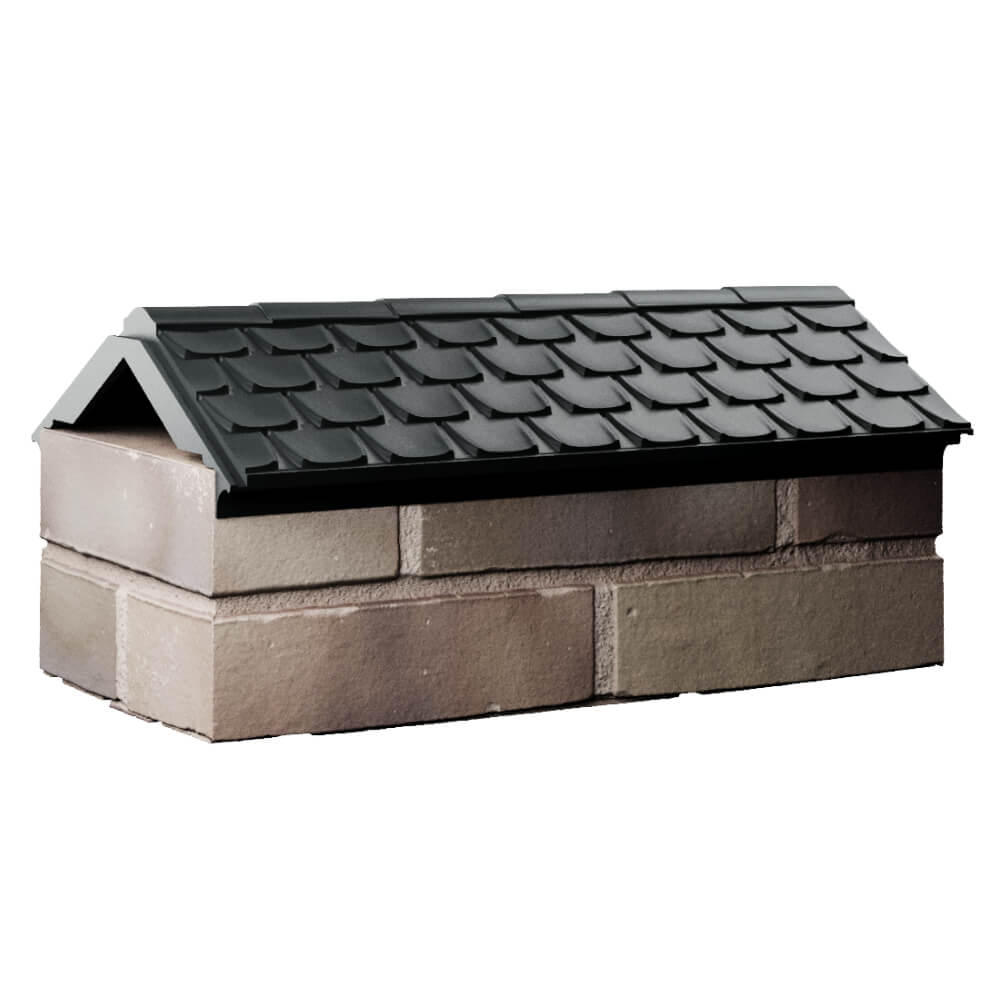 Парапет Zking Эльбрус Черный с посадкой на 1 кирпич (255мм) Шахты фото