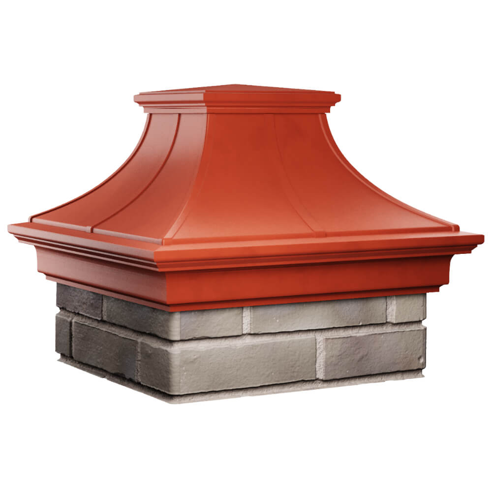 Колпак Zking Монблан Премиум Красный на столб 1.5х1.5 кирпича (385х385мм) в Шахтах фото