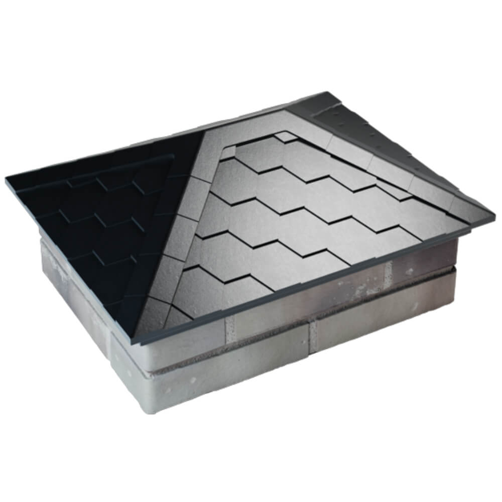 Колпак Zking Эверест Черный на столб 2х1.5 кирпича (520х390мм) Шахты фото