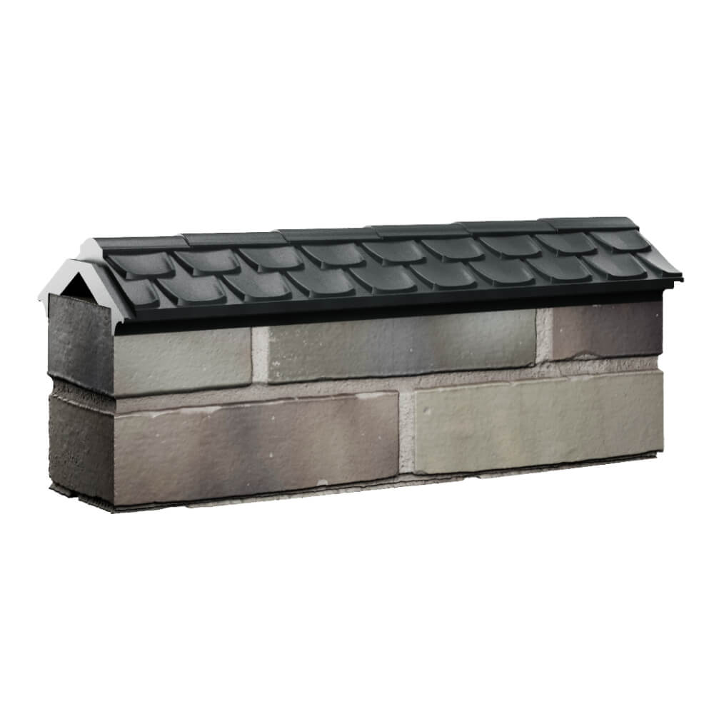 Парапет Zking Эльбрус Черный с посадкой на 0.5 кирпича (130мм) Шахты фото