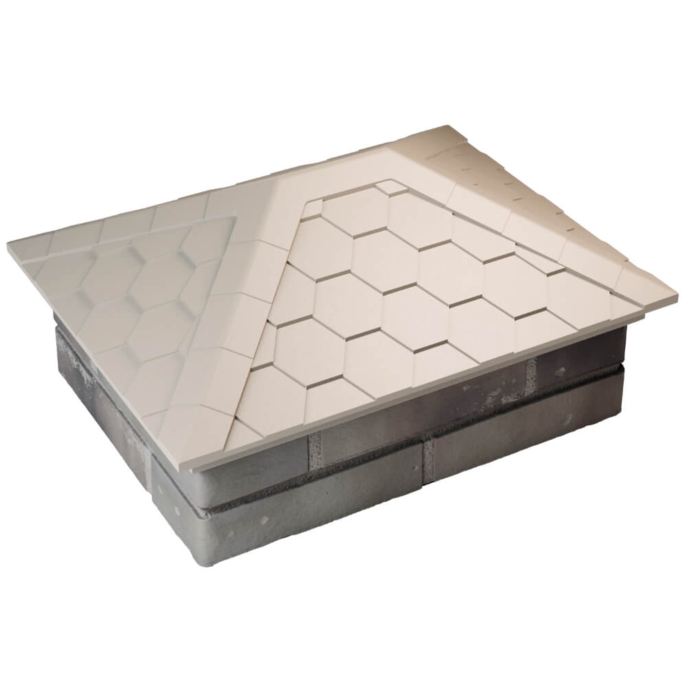 Колпак Zking Эверест Бежевый на столб 2х1.5 кирпича (520х390мм) Шахты фото