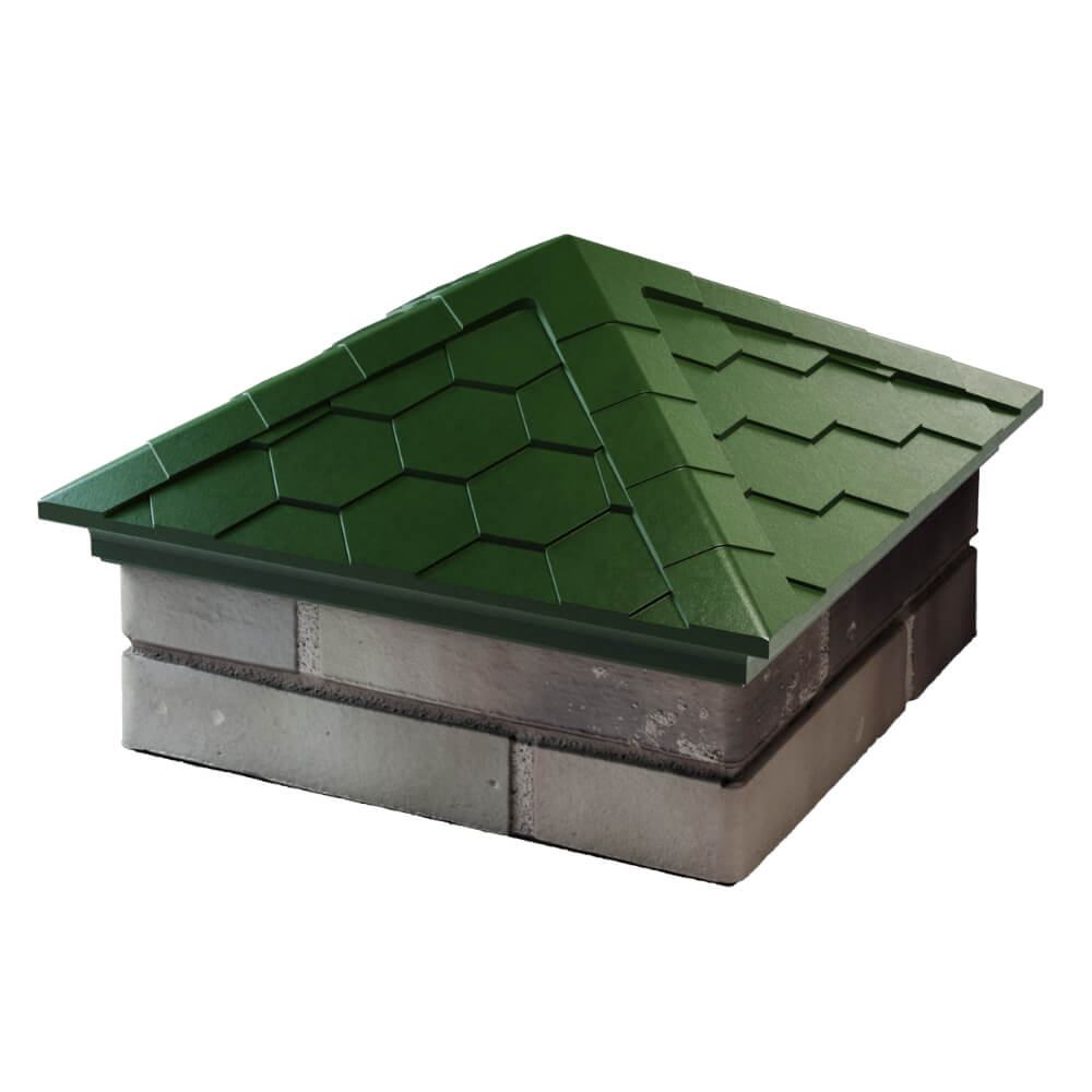 Колпак Zking Эверест Зеленый на столб 1.5х1.5 кирпича (390х390мм) в Шахтах фото