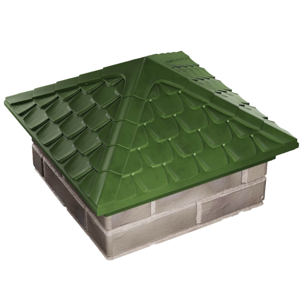 Колпак Zking Эльбрус Зеленый на столб 1.5х1.5 кирпича (385х385мм) в Шахтах фото