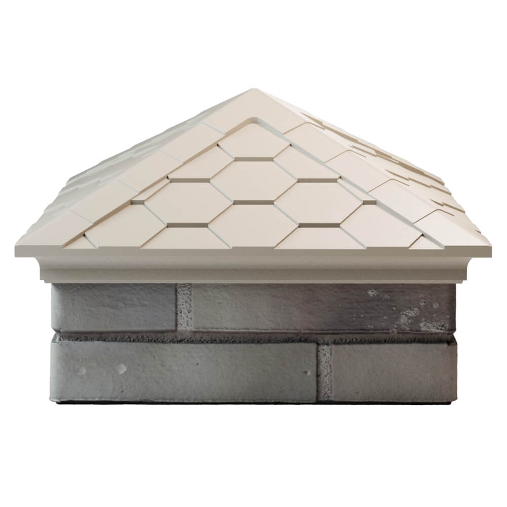 Колпак Zking Эверест Бежевый на столб 1.5х1.5 кирпича (390х390мм) Шахты фото