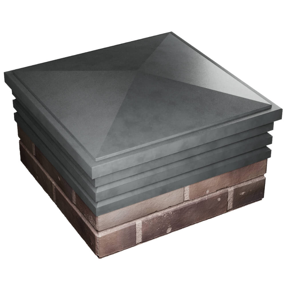 Колпак Zking Бона ХайТек Серый на столб 2х2 кирпича (513х513мм) в Шахтах фото