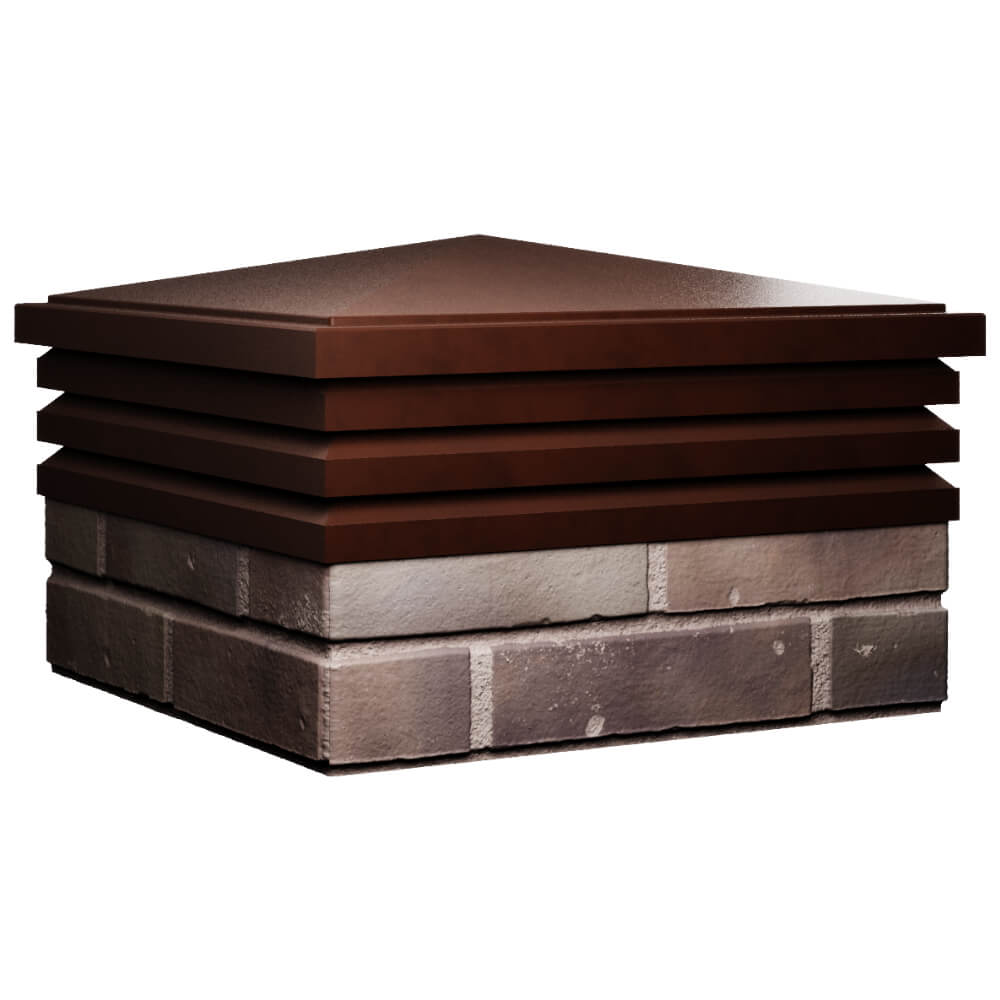 Колпак Zking Бона ХайТек Коричневый на столб 2х2 кирпича (513х513мм) в Шахтах фото