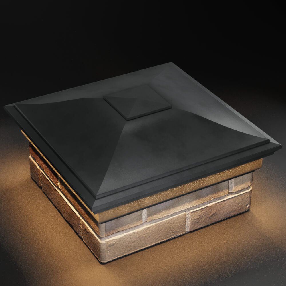 Колпак Zking Монблан Серый на столб 1.5х1.5 кирпича (385х385мм) с подсветкой в Шахтах фото