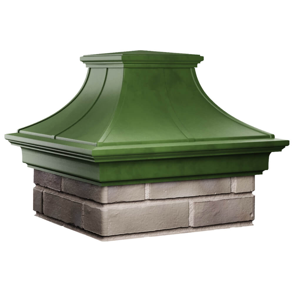 Колпак Zking Монблан Премиум Зеленый на столб 1.5х1.5 кирпича (385х385мм) в Шахтах фото