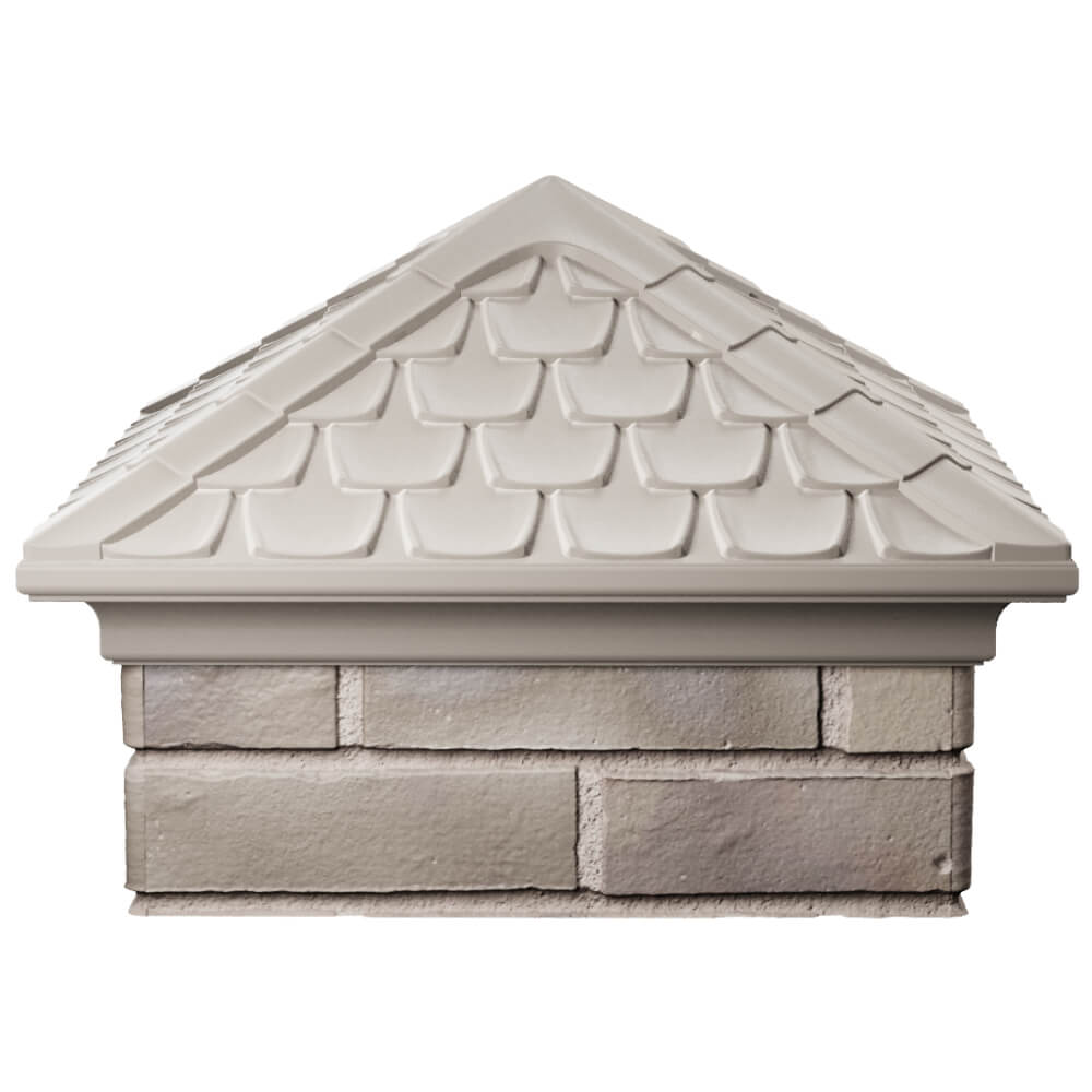 Колпак Zking Эльбрус Бежевый на столб 1.5х1.5 кирпича (385х385мм) Шахты фото