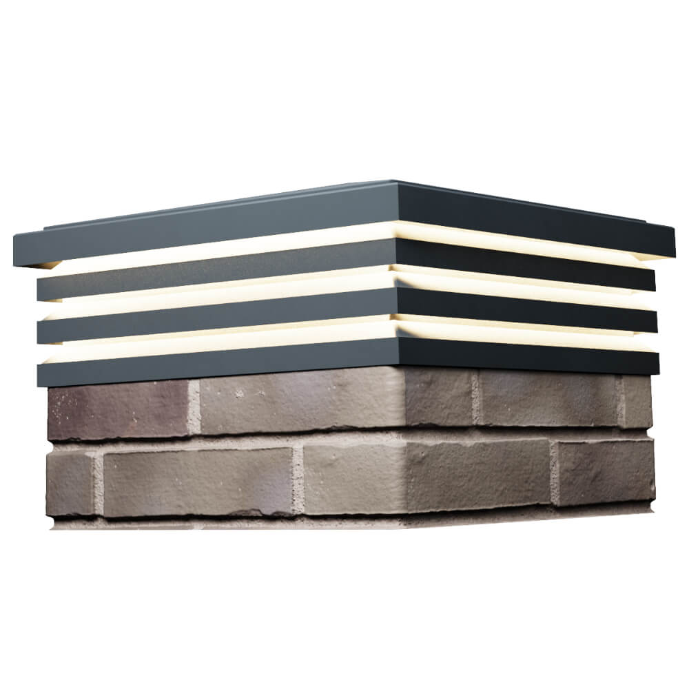 Колпак Zking Бона ХайТек Серый на столб 1.5х1.5 кирпича (385х385мм) с подсветкой в Шахтах фото