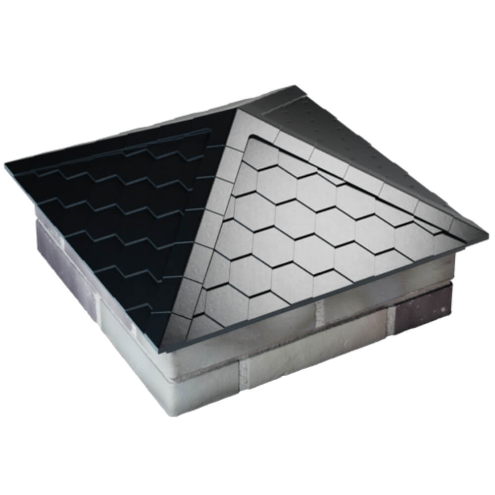 Колпак Zking Эверест Черный на столб 2х2 кирпича (535х535мм) Шахты фото