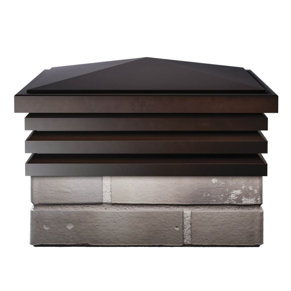 Колпак Zking Бона ХайТек Коричневый на столб 1.5х1.5 кирпича (385х385мм) Шахты фото