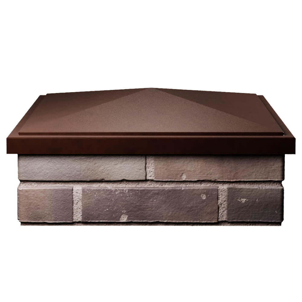 Колпак Zking БонаМоно Коричневый на столб 2х2 кирпича (515х515, 530х530мм) Шахты фото