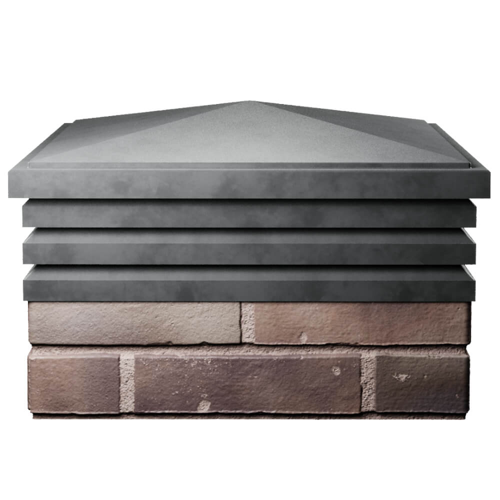 Колпак Zking Бона ХайТек Серый на столб 2х2 кирпича (513х513мм) Шахты фото