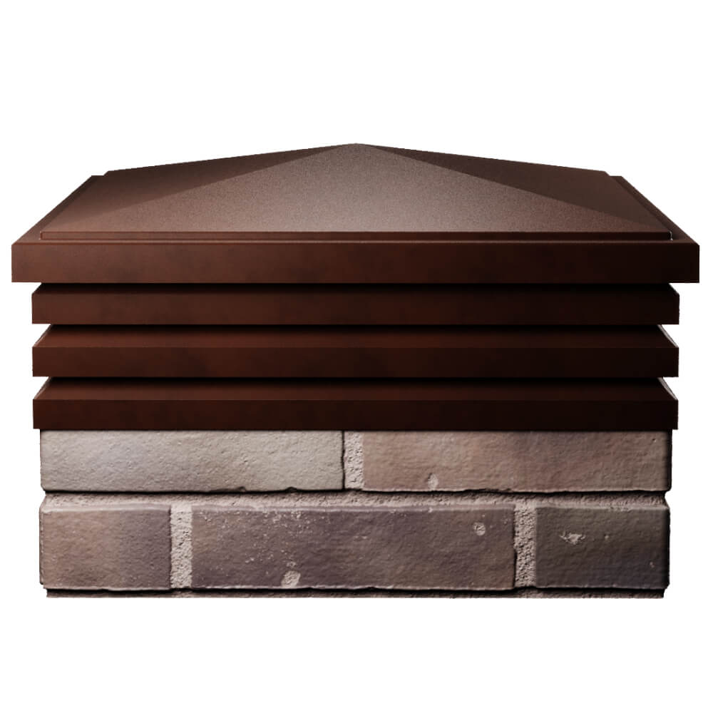 Колпак Zking Бона ХайТек Коричневый на столб 2х2 кирпича (513х513мм) Шахты фото