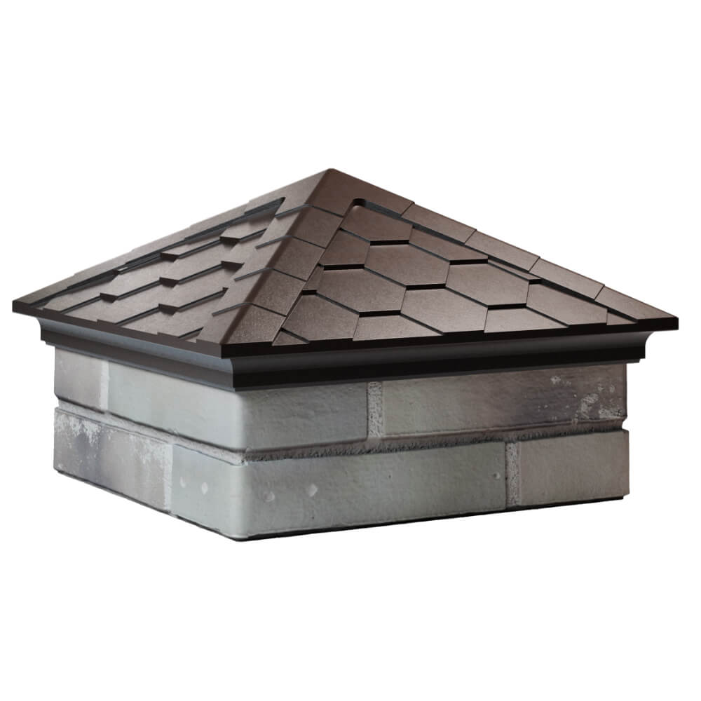 Колпак Zking Эверест Коричневый на столб 1.5х1.5 кирпича (390х390мм) в Шахтах фото