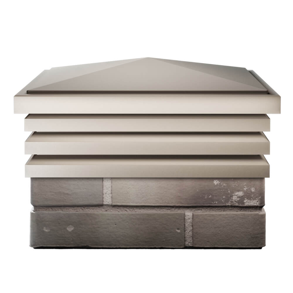 Колпак Zking Бона ХайТек Бежевый на столб 1.5х1.5 кирпича (385х385мм) Шахты фото