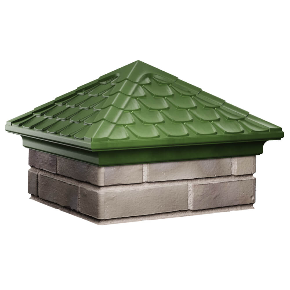 Колпак Zking Эльбрус Зеленый на столб 1.5х1.5 кирпича (385х385мм) в Шахтах фото