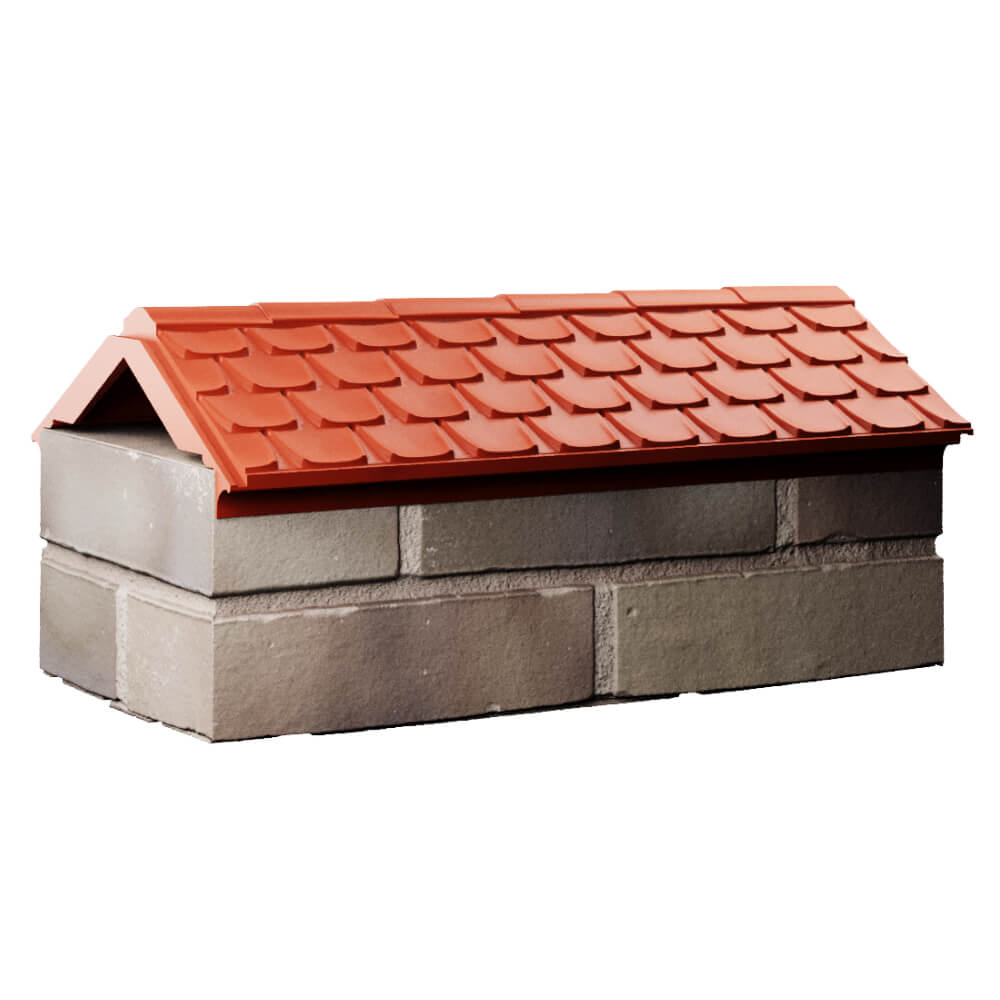 Парапет Zking Эльбрус Красный с посадкой на 1 кирпич (255мм) Шахты фото