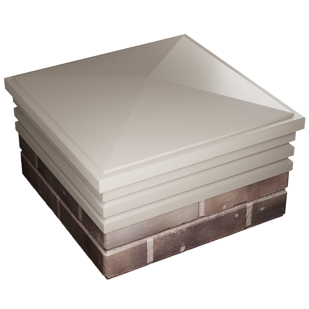 Колпак Zking Бона ХайТек Бежевый на столб 2х2 кирпича (513х513мм) в Шахтах фото