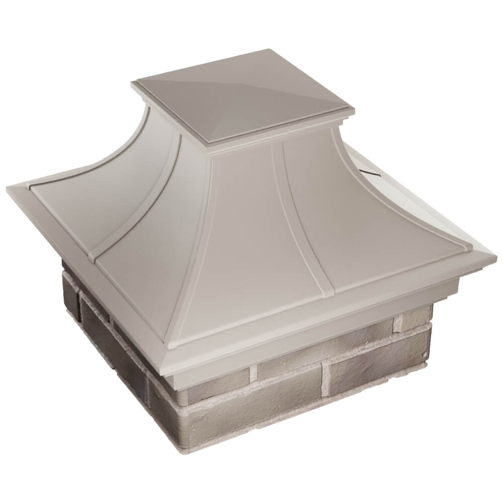 Колпак Zking Монблан Премиум Бежевый на столб 1.5х1.5 кирпича (385х385мм) в Шахтах фото